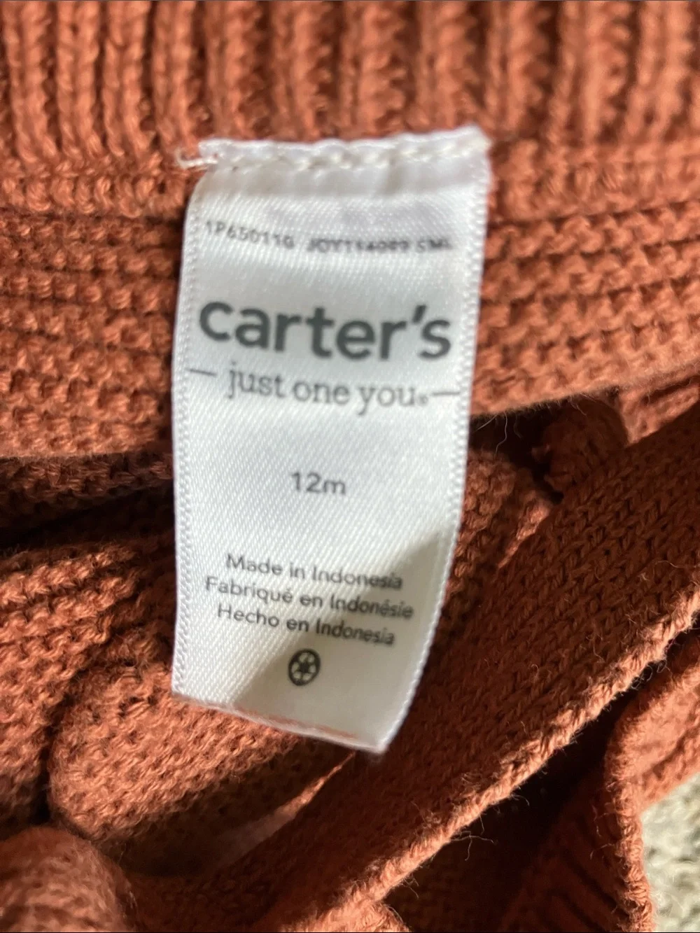 Carter’s Rust Knit Baby Overalls Romper